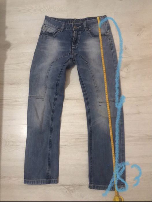 Spodnie z przeszyciami, kieszeniami, niski stan xxs/xs