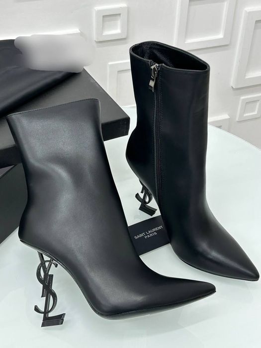 Botki szpilki skórzane jesienne YSL! Skóra naturalna! Premium