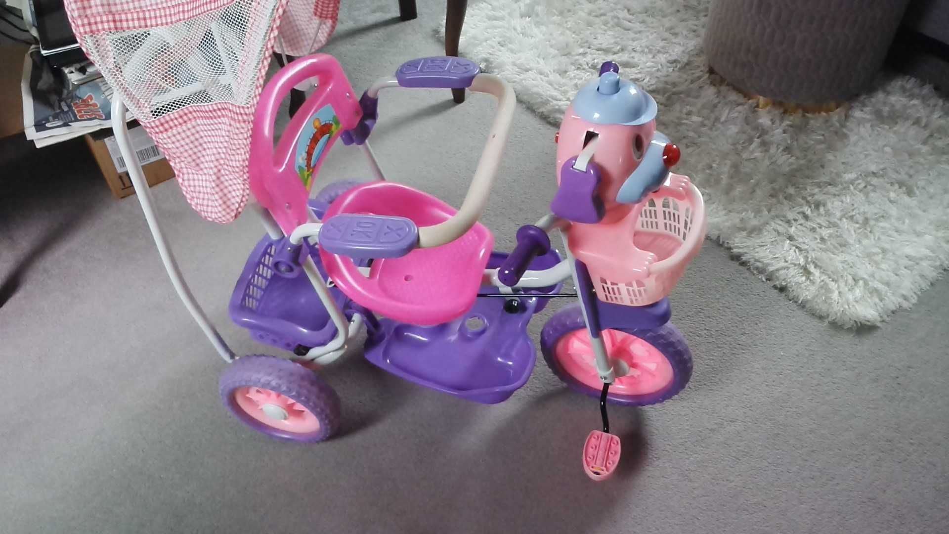 Rower dziecięcy trzykołowy,konik na biegunach,samochód zestaw