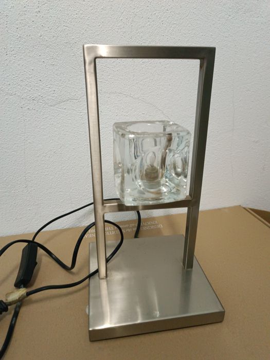 Candeeiro inox e vidro