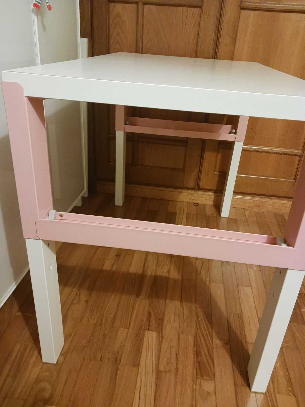 Secretária PAHL  menina  - cor branca / Rosa  96x58 cm