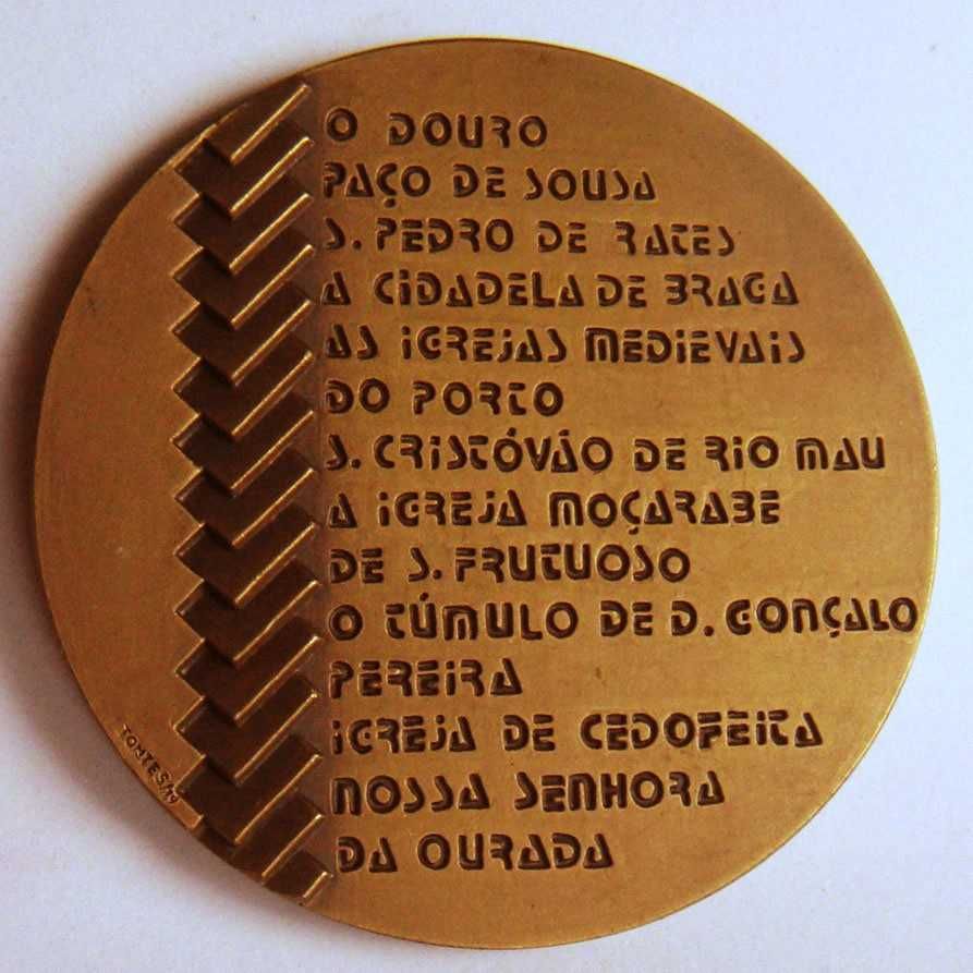 Medalha de Bronze Etnógrafo Historiador Arte Jurista Manuel Monteiro