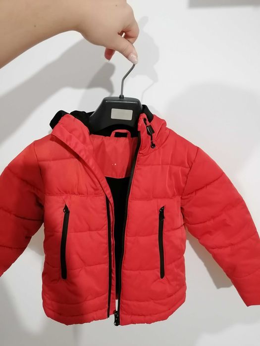 Primark pomarańczowa ocieplana kurtka z kapturem 98cm 2-3 lata