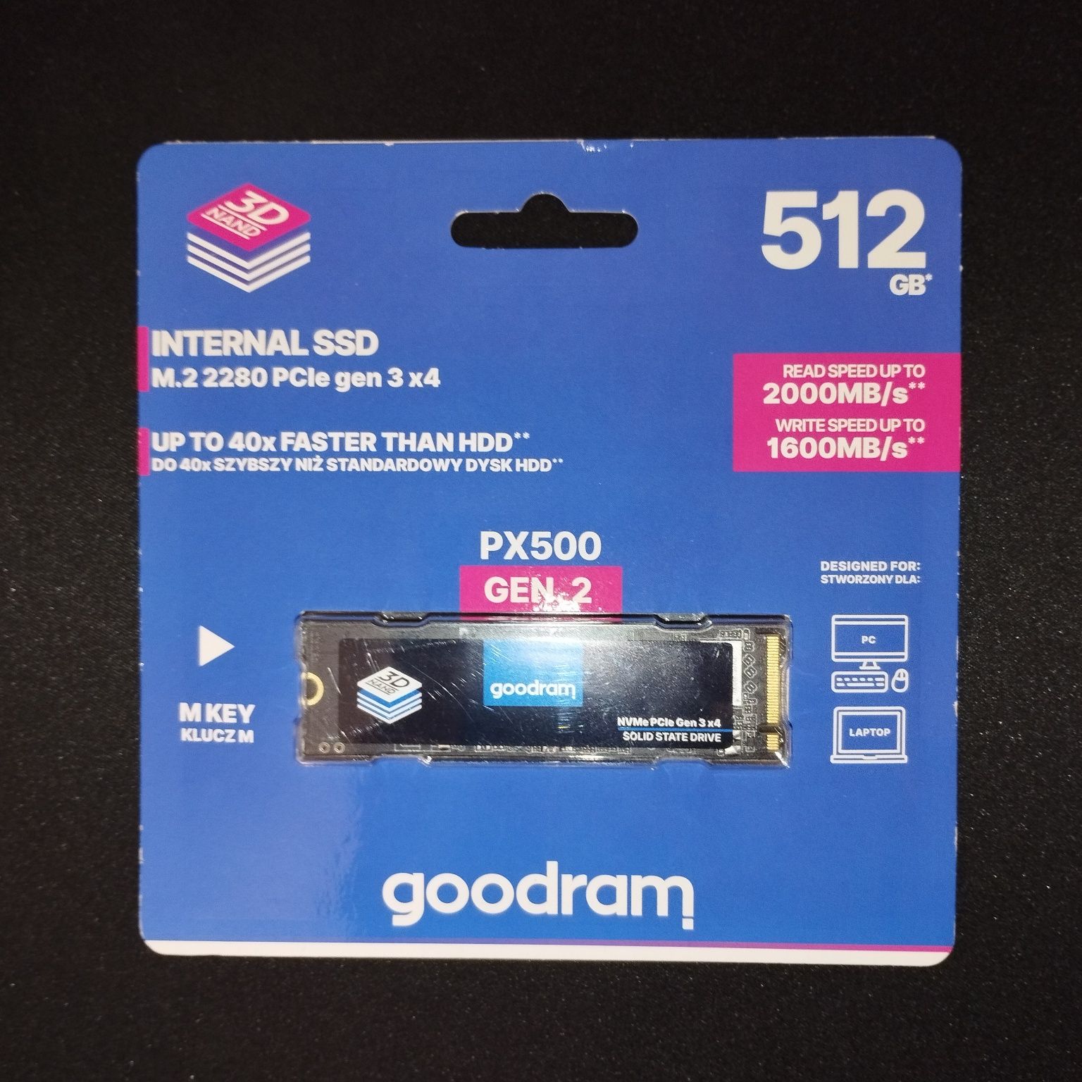 SSD диск Goodram PX500 Gen.2 512GB M.2 2280 PCIe 3.0 x4