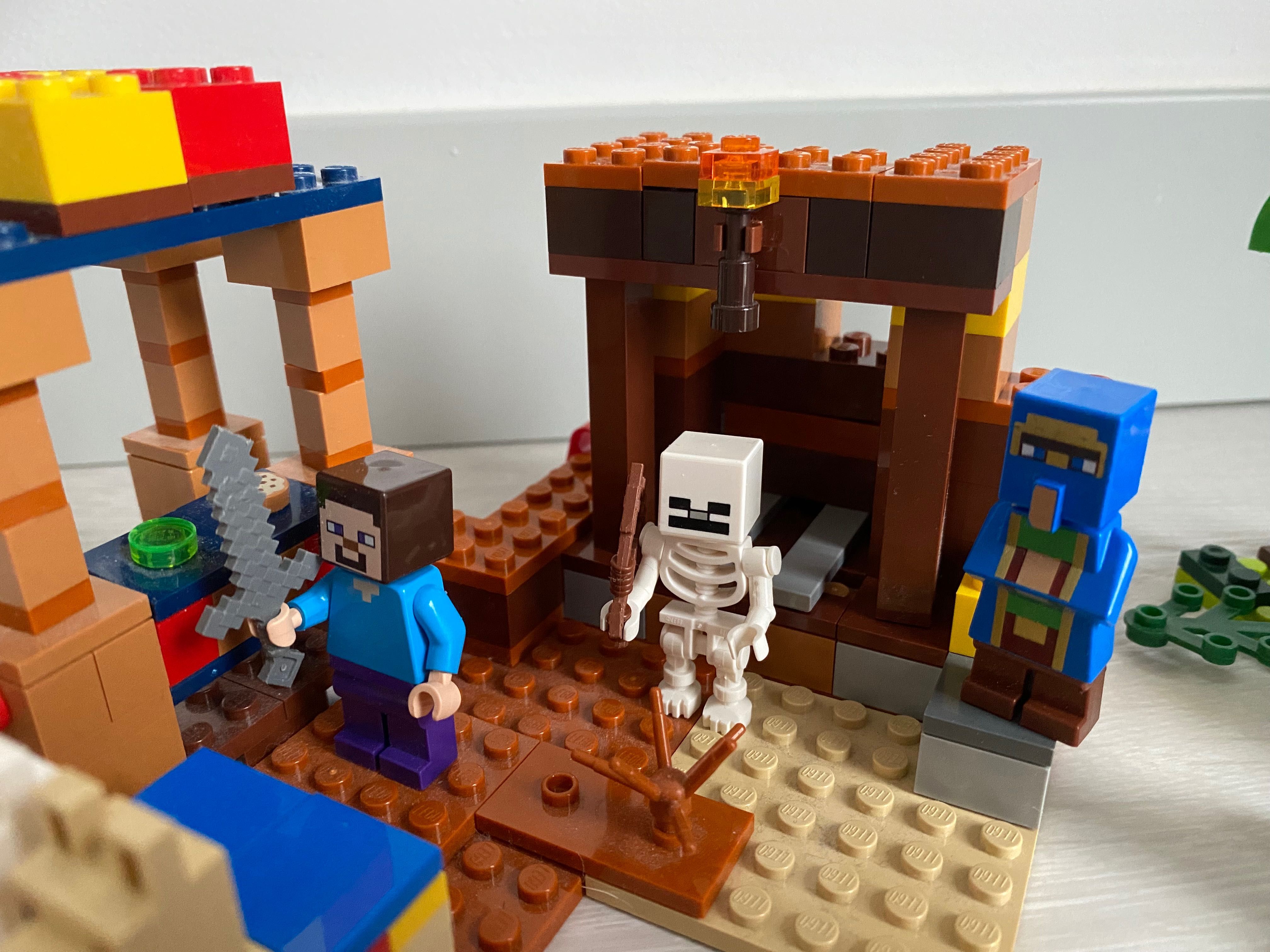 Lego Minecraft 21167 Punkt Handlowy Plus Dodatkowe Figurki z Gazetek