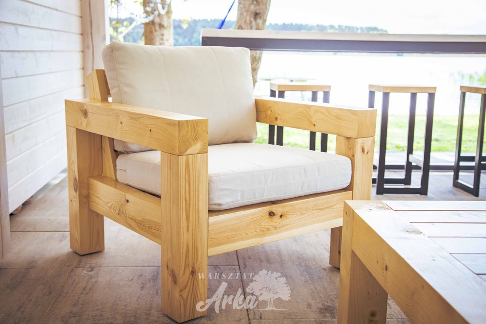 Sofa, fotel, stół, meble ogrodowe