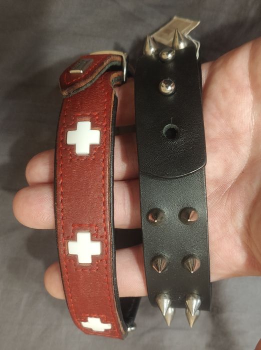 Собачий шкіряний ошийники 35-40см