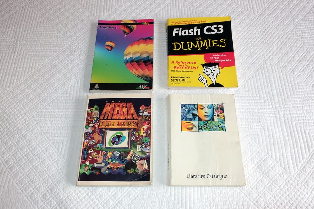 Livros técnicos design Corel clipart e Flash