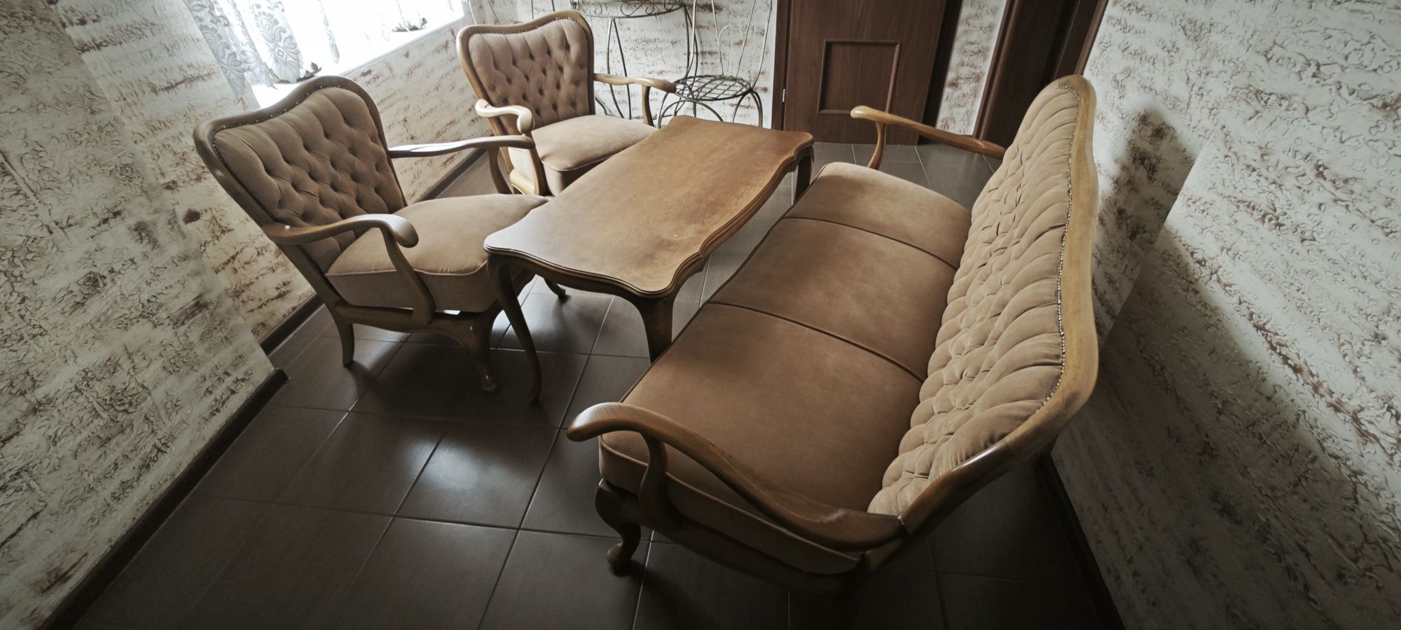 Zestaw mebli Ludwik tapicerka  sofa fotele stół stolik jak za darmo