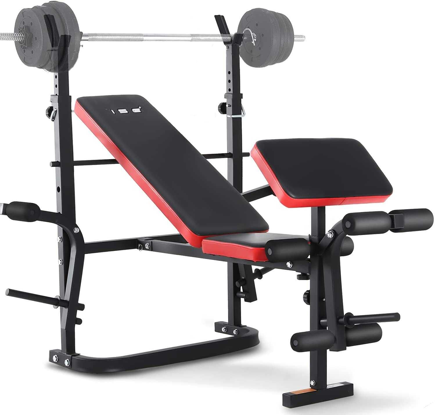 Banco de musculação multifuncional ajustável, dobrável, inclinável