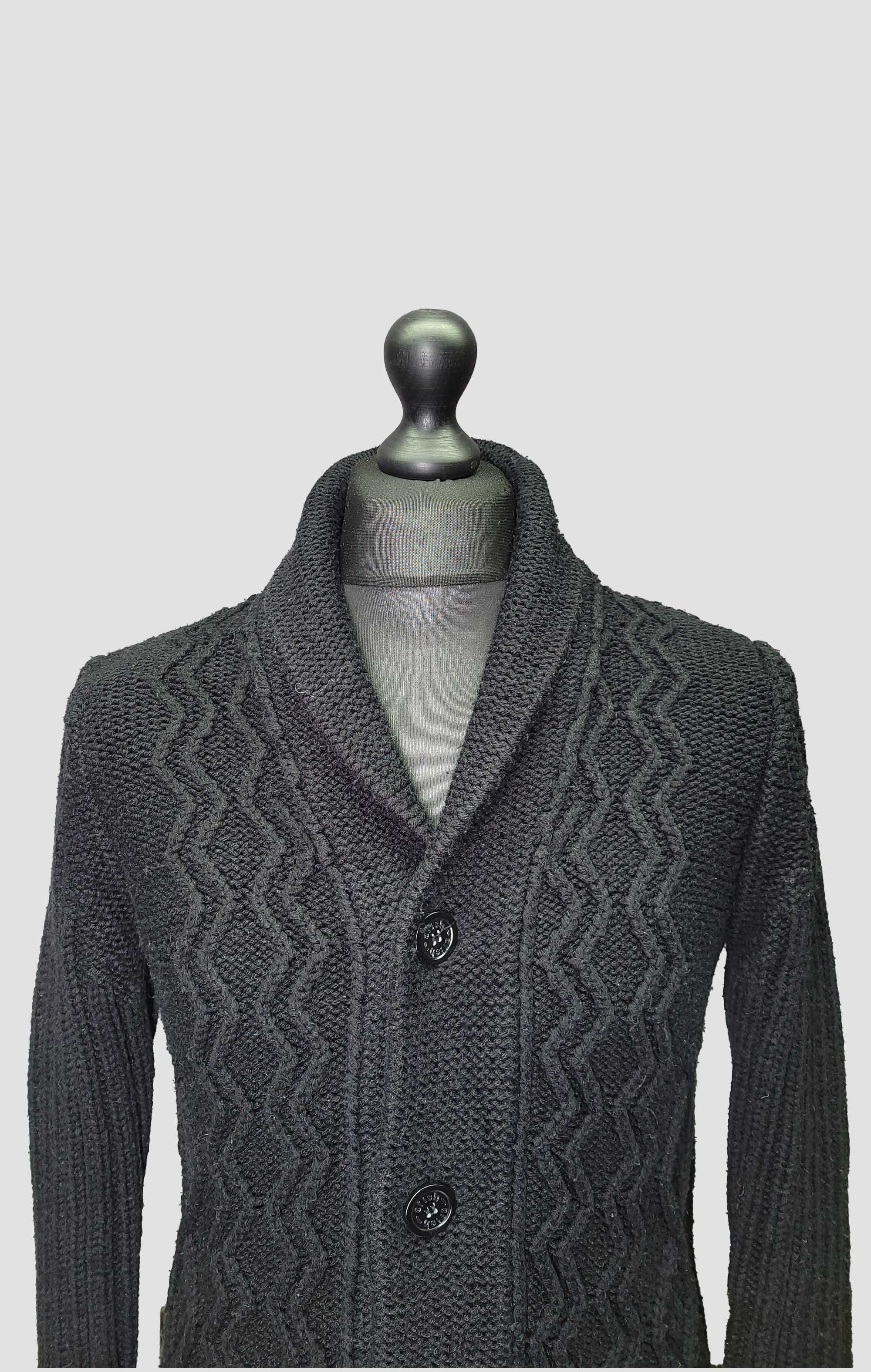 Black Cable Knit Cardigan