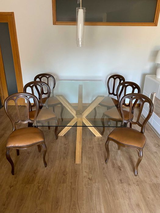 Conjunto de 6 cadeiras cerejeira