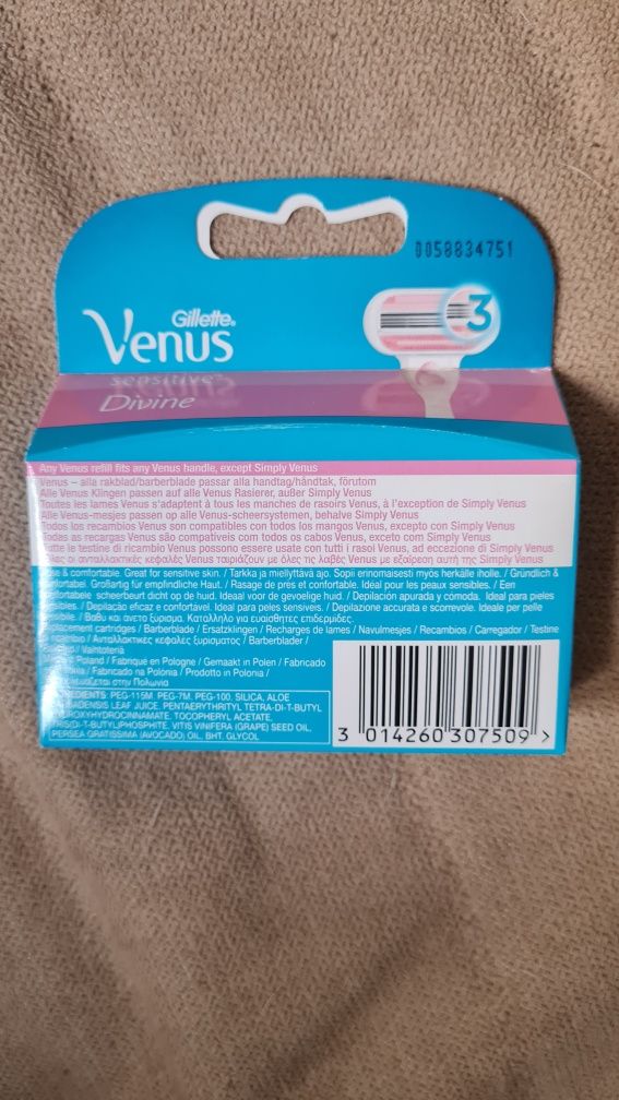 Gillette Venus Sensitive Divine 4 szt. nowe oryginalne wkłady