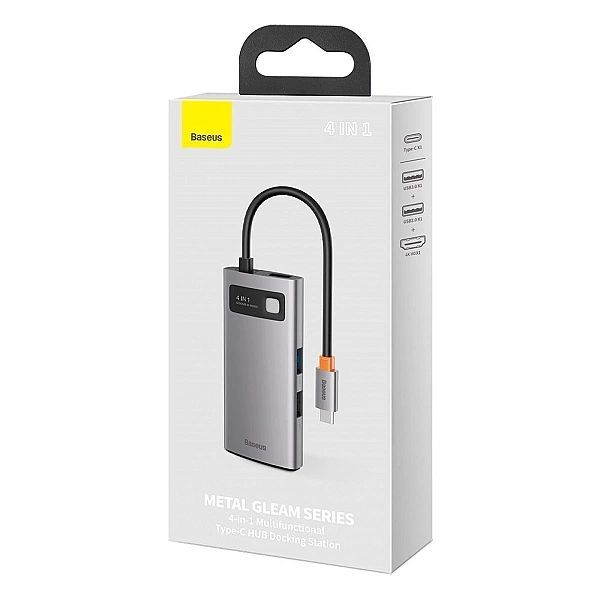 Baseus Metal Gleam 4w1 wielofunkcyjny Hub Usb Typ C - Usb Typ C Power