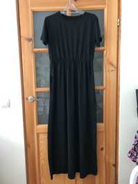 Długa czarna sukienka maxi