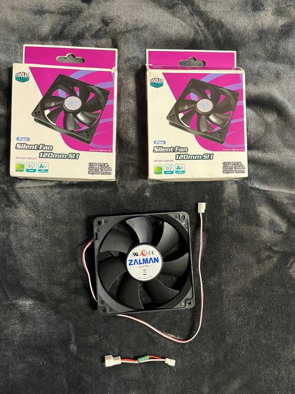 Продам кулеры cooler master 120mm silent fan и Zalman ZF 1225 ASH