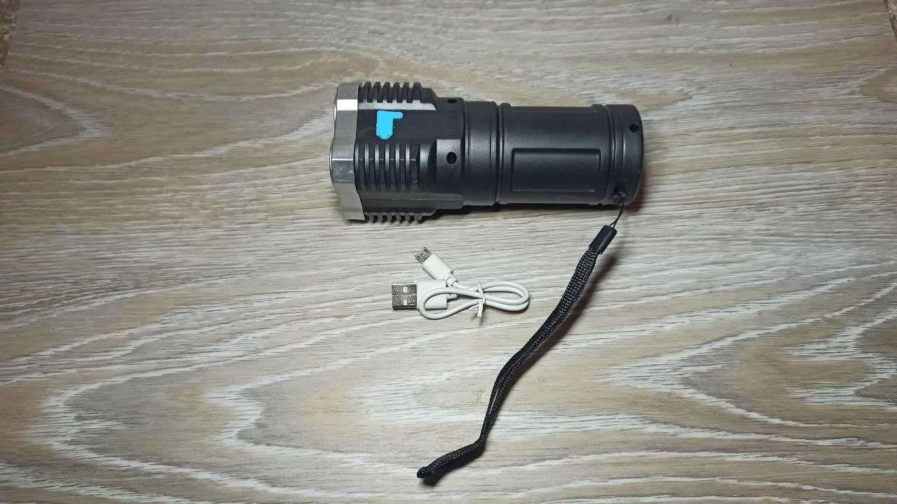 Портативный ручной карманынй фонарик с USB зарядкой