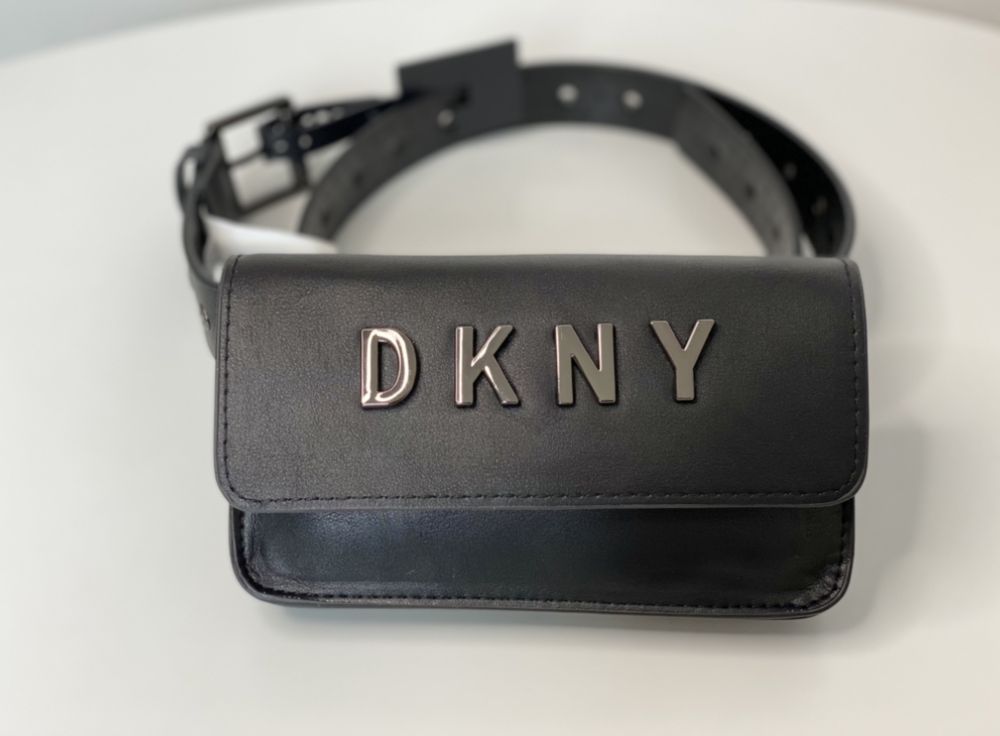 Оригинал! Поясная черная сумка DKNY, ремень,