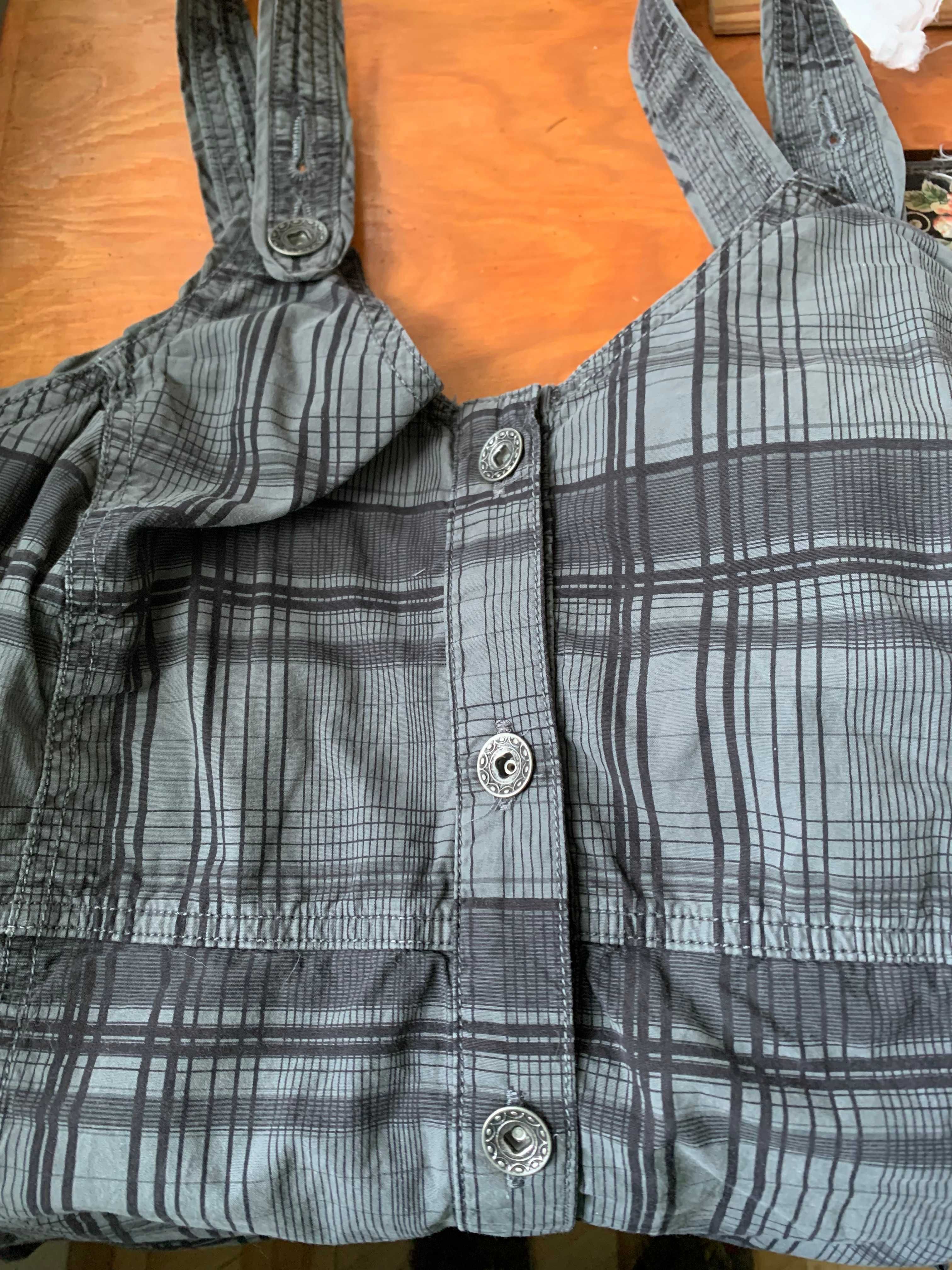 Śliczna duża sukienka princeska w szarą kratę Etam roz. 5XL 50