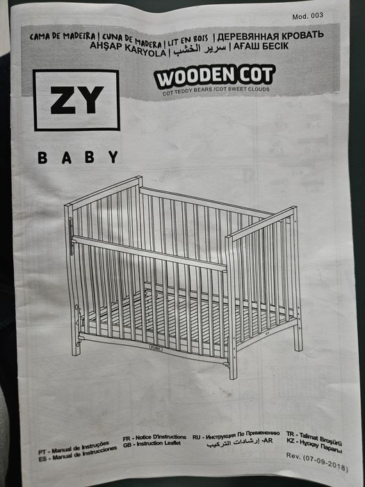 Berço zippy com colchão