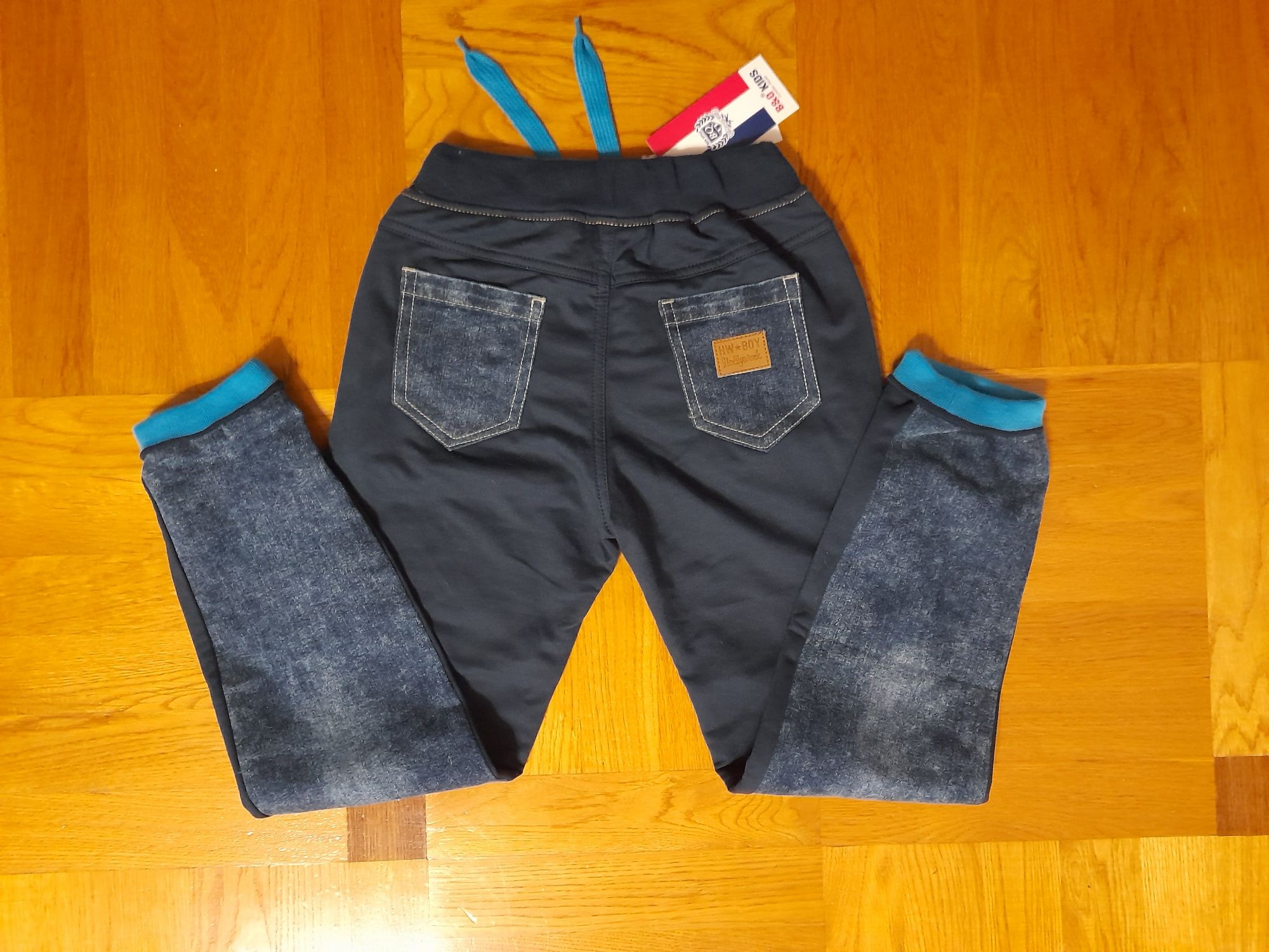 Nowe z metką spodnie dla chłopca jeans + dres guma w pasie r. 152/158