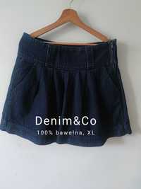 Jeansowa spódnica granatowa rozkloszowana Denim&Co XL