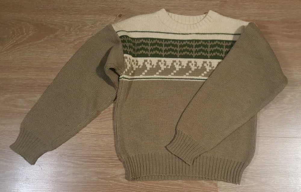 Sweter dziecięcy vintage z lat 70 beżowy