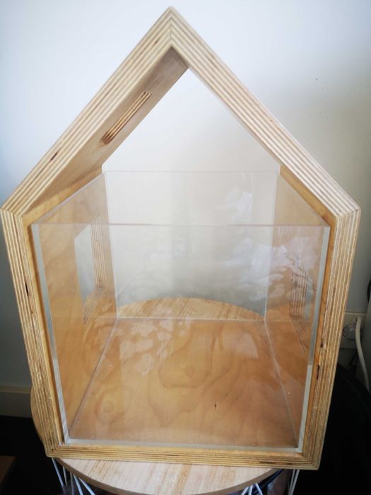 Aquário casa Decoração em Madeira e Acrilico