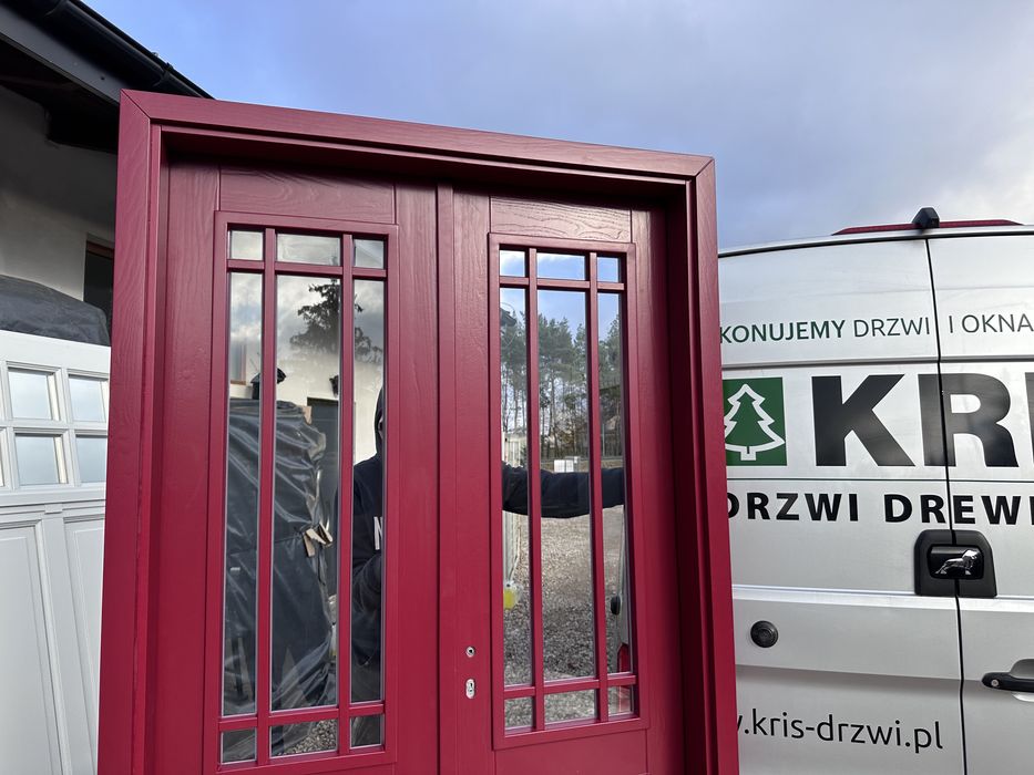 Drzwi wewnętrzne drewniane dwuskrzydłowe montaż cała Polska na wymiar