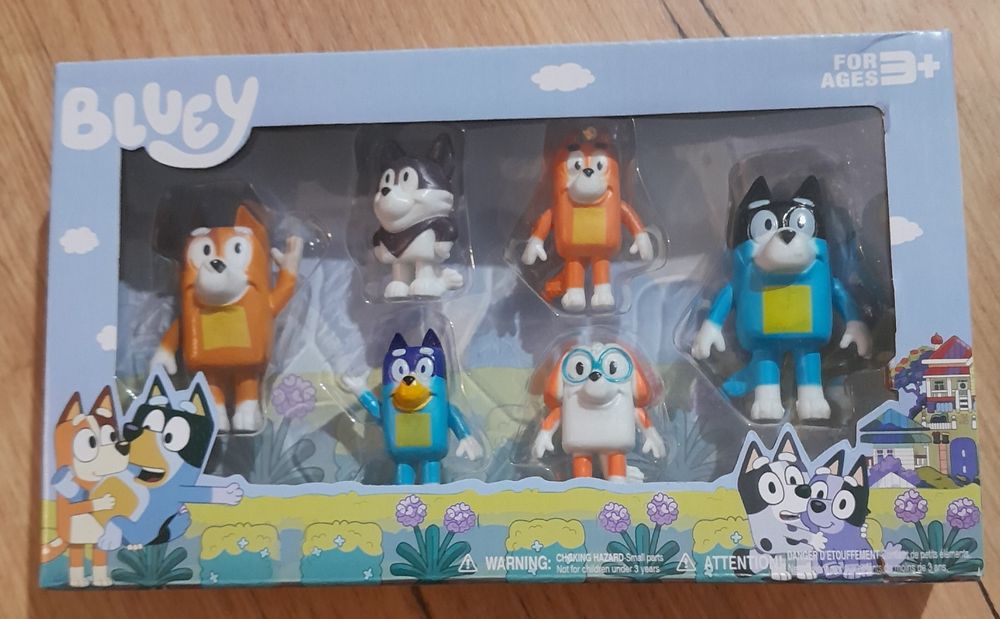Bluey i Bingo zestaw figurek - 6 SZT rodzina i przyjaciele Bluey Bingo