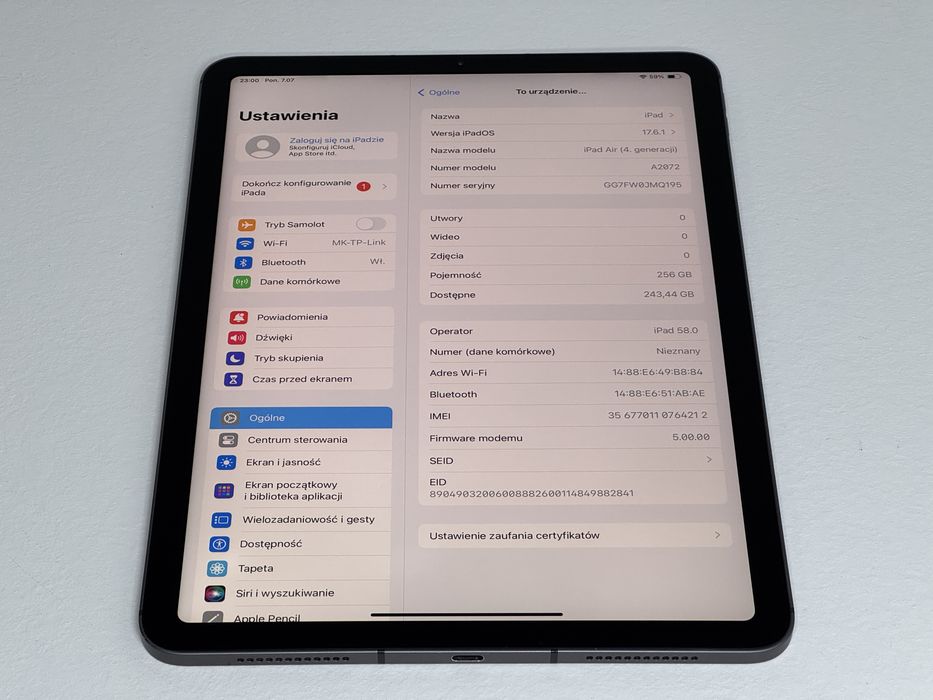 iPad Air 4 (A2072) - 256GB - Cellular (LTE) - faktura VAT 23%