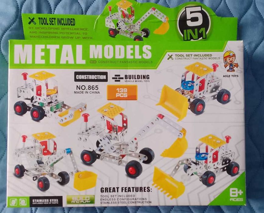Металевий конструктор для дітей 5 в 1 Спецтехніка 139 елементів