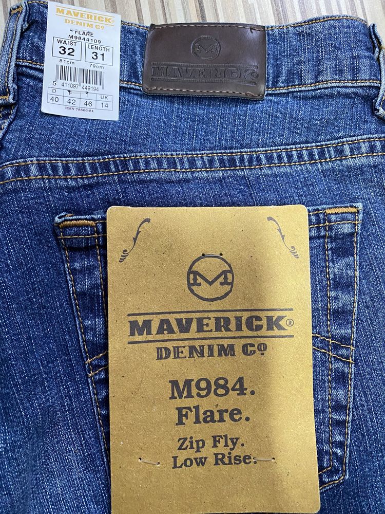 Spodnie damskie jeans 32/31 pas 81 cm komplet 2 pary Lee nowe dzwony