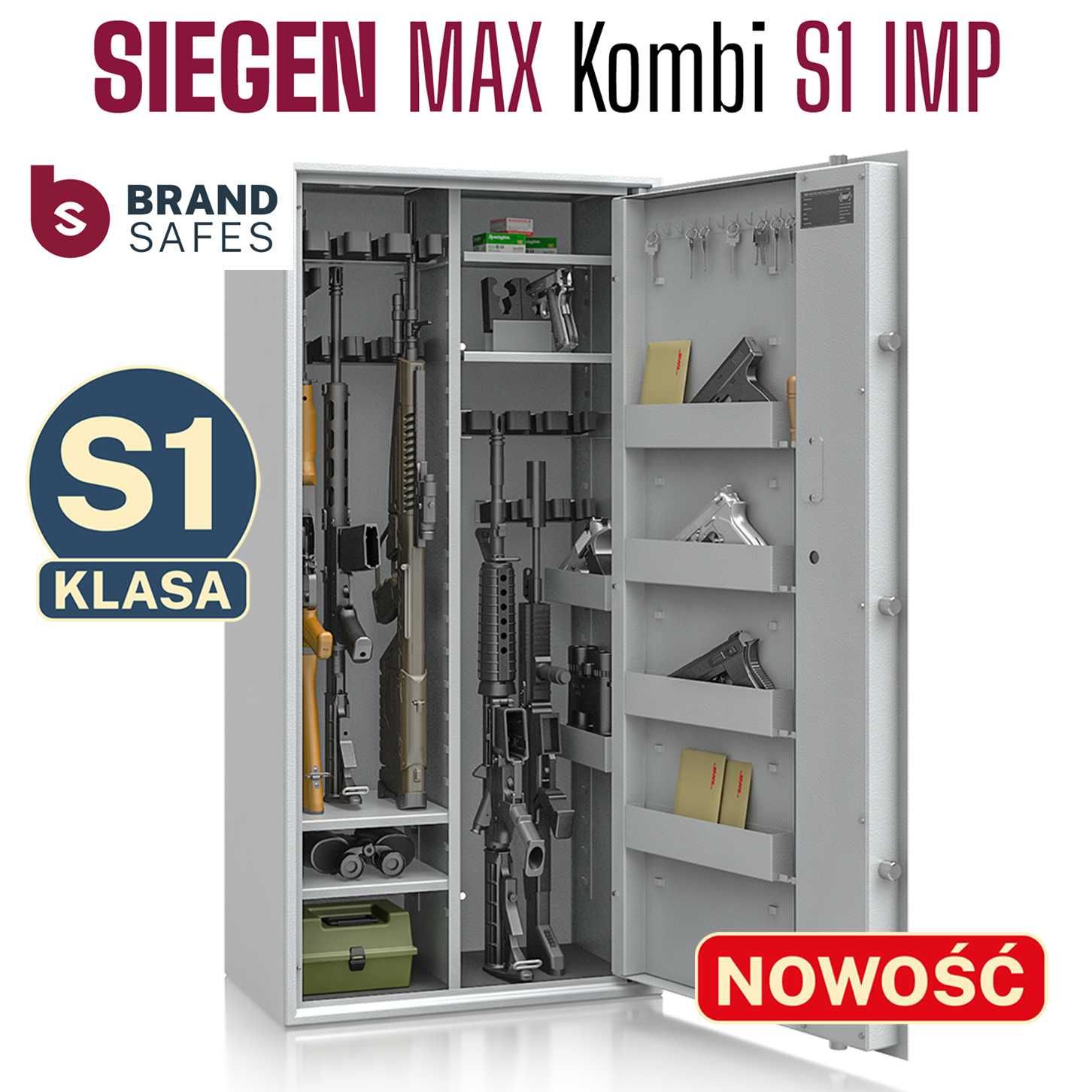 Szafa na broń SIEGEN MAX Kombi kl S1 18 szt. broni zamek elektroniczny