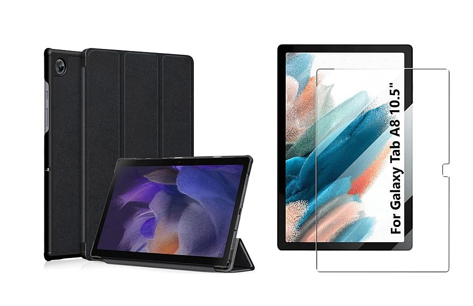 Etui z Klapką Smartcase + Szkło Ochronne do Galaxy Tab A8/10.5