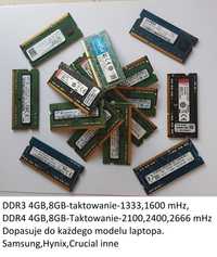 Kości RAM sodimm.DDR3,DDR3L 4GB, 8GB.Dopasuję do każdego modelu