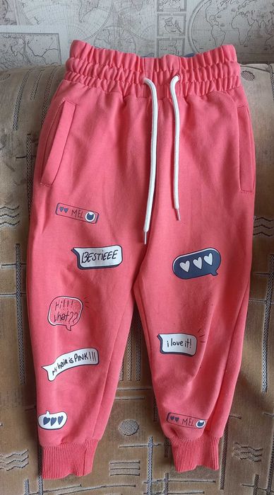 Джинсы джогеры флиска на хлопке на 3-5 лет 98-104-110 см флиска свитер