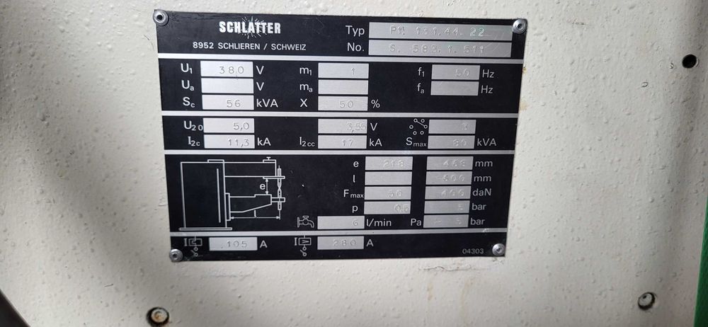 zgrzewarka Schlieren typ P1.131.44.22