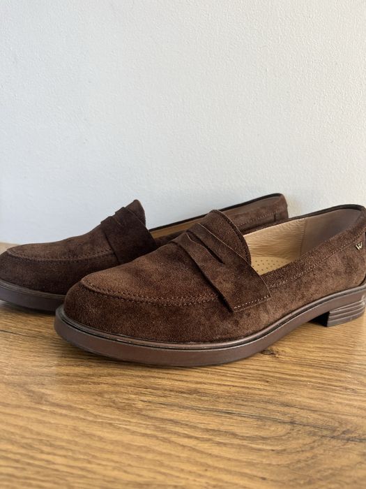 Mokasyny wojas brazowe czekoladowe skórzane 38