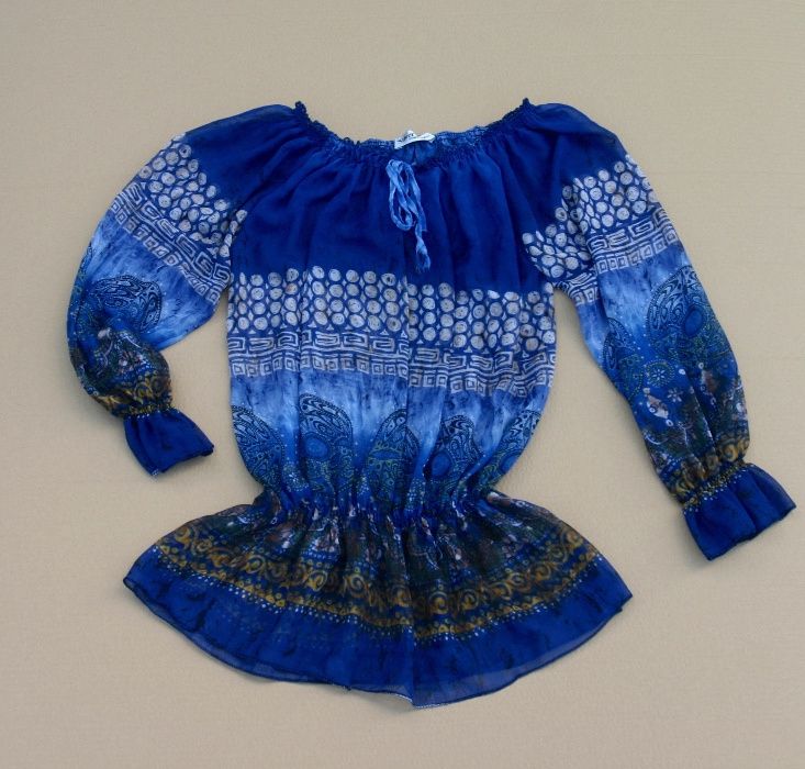 Camisa fluída azul vintage, M