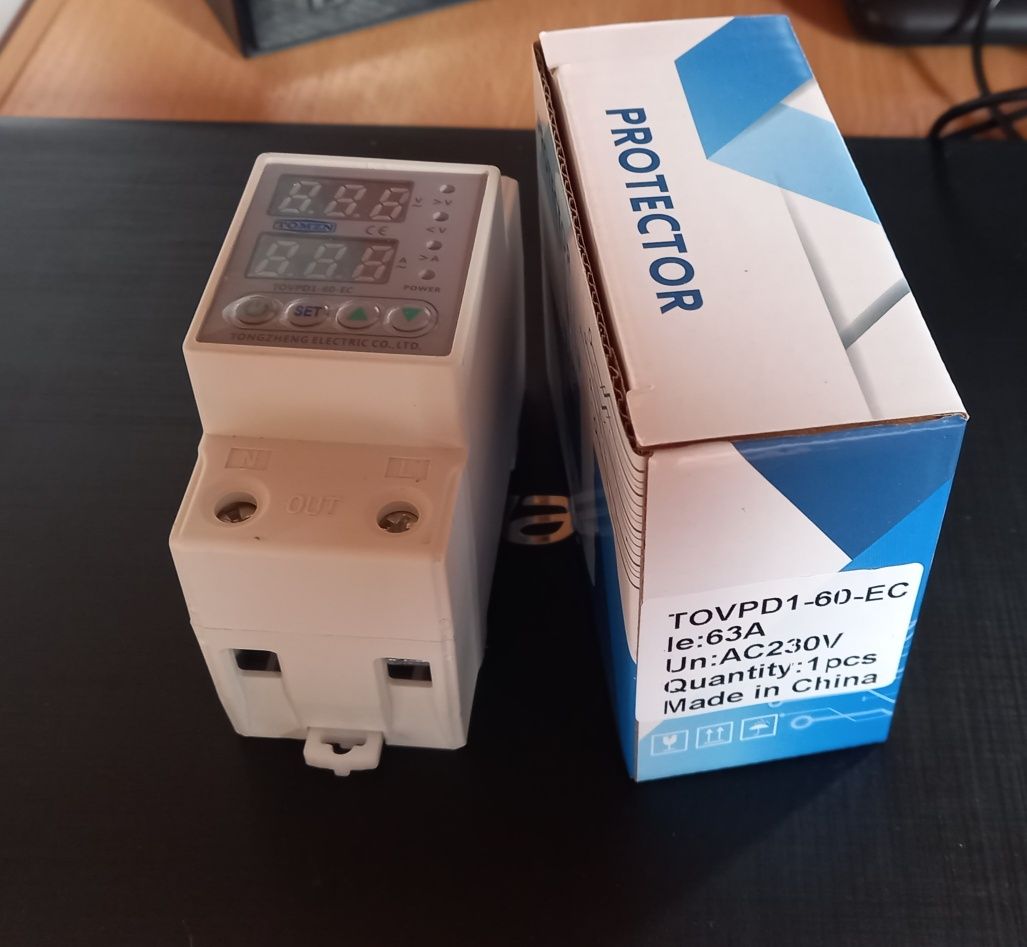 Реле напряжения и тока TOMZN TOVPD1-EC 220V 63А