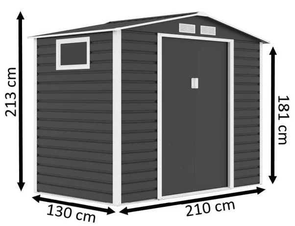 OKAZJA! Domek narzędziowy metalowy  2,1x1,3 m antracyt Szybka wysyłka