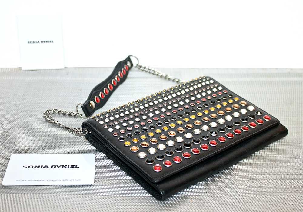 Сумка-клатч шкіряна з кристалами