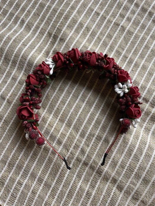 Обруч/обідок багряний ручна робота