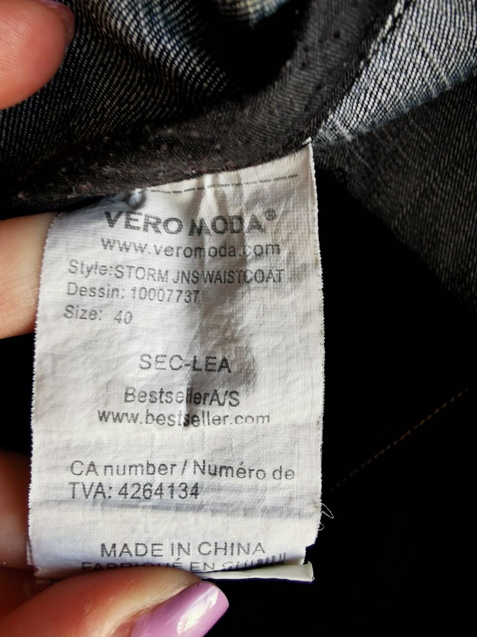 Kamizelka jeansowa vero moda rozm M/L 40