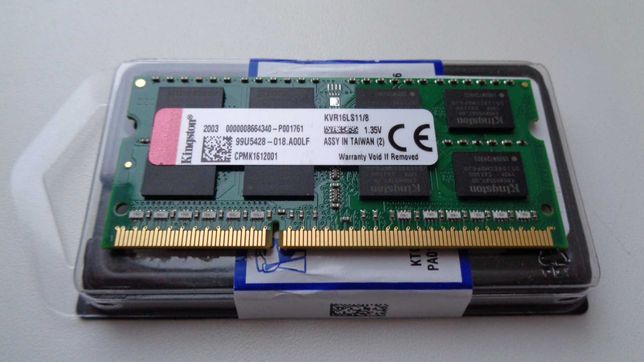 Kingston SODIMM DDR3L-1600 8 GB PC3L-12800 (KVR16LS11/8)1.35V NEW