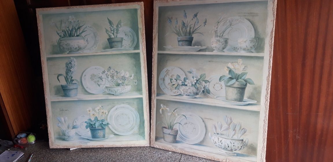 Conjunto de 2 Quadros em Tela