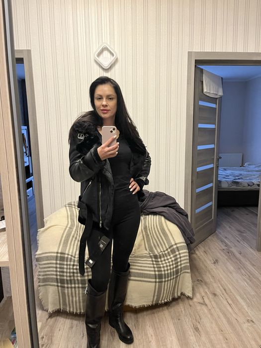 Дублянка з натуральним хутром на комірці