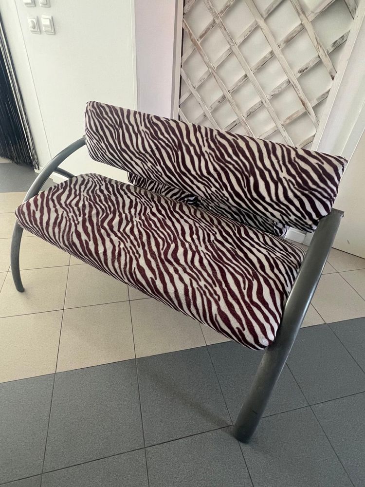 Sofa e 2 puffs zebra