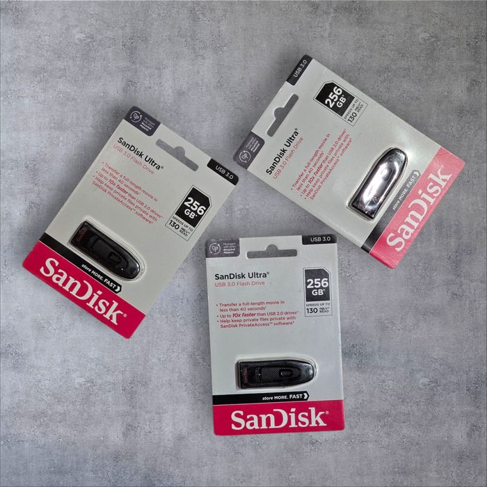 Флеш-накопичувач SanDisk USB 3.0 Ultra 256Gb (130Mb/s) Black